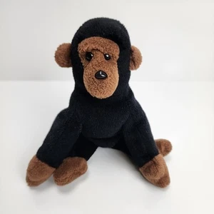 Ty Beanie Babies 1996 Congo the Gorilla Beanbag Peluche Negro Marrón 6" Sin Etiqueta - Imagen 1 de 8