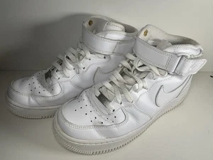 Nike Air Force 1 Triple White Mid Leder Turnschuhe. UK 6,5 EUR 40. 315123 111 - Bild 1 von 14