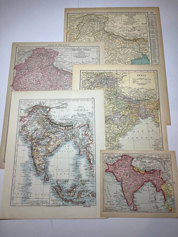 Mapas de INDIA, GRAN OFERTA, 5-100+ años de antigüedad, VER FOTOS y DESCRIPCIÓN Foto 1 de 4