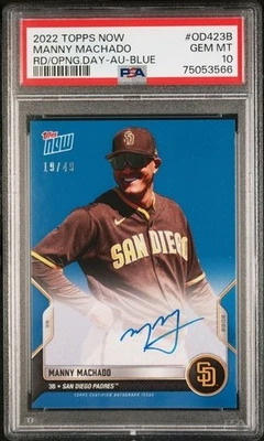 2022 Topps Now Manny Machado Auto 19/49- PSA 10 - Image 1 of 2