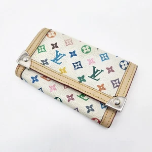 LOUIS VUITTON Monograma Multicolor Multicolores Estuche para Llaves Blanco Takashi Murakami - Imagen 1 de 10