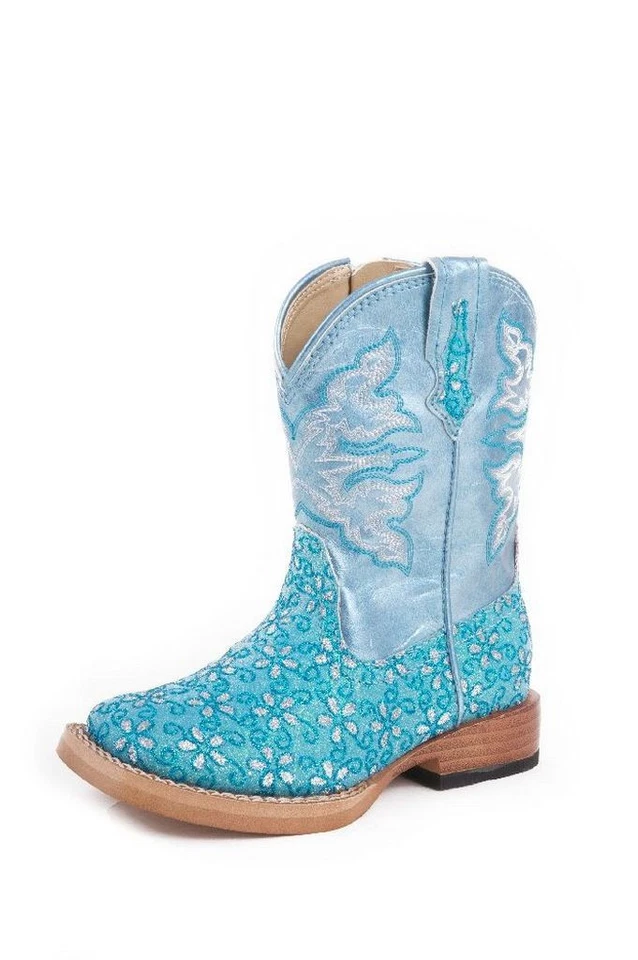 Roper Western Boots Girls Infants Floral Turquoise 09-017-1901-0027 GR - Image 1 of 1