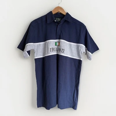 Total Rugby IRELAND men’s polo shirt navy grey VGUC - Size Small - image 1 of 4