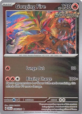 Gouging Fire Rare Reverse Holo SV08: Surging Sparks 038/191 NM - Image 1 of 2