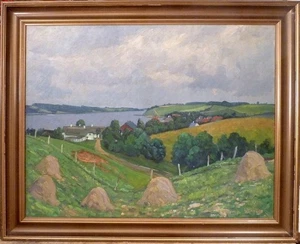 GUSTAV P. RIMMER! LANDSCAPE WITH VIEW OVER KOLDING FJORD -DK - Picture 1 of 6
