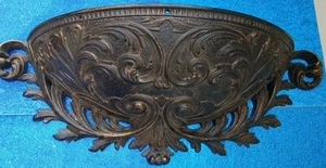 Vintage Burwood Resin Wall Pocket Planter Regency #4650 gold/black 23"x9"x7" MCM - Picture 1 of 4
