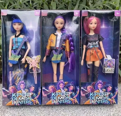 Kpop Demon Hunter dolls Rumi Mira Zoey 3pcs vinyl toy gift for kids fans - Immagine 1 di 3