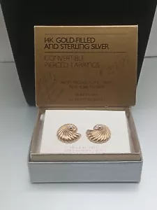 Vintage Avon 1984 Jewelry convertible pierced earrings 14kt gold-filled&sterling - Picture 1 of 1