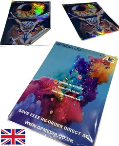 Papel adhesivo vinilo imprimible con inyección de tinta calidad fotográfica brillo arco iris holográfico A3 - Imagen 1 de 17