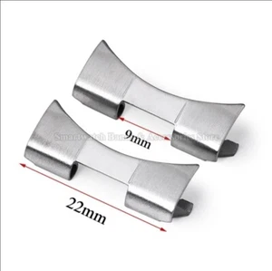 STAINLESS STEEL ADAPTER FOR SEIKO CURVED END LINK WATCH BAND CONNECTOR 22mm - Picture 1 of 9