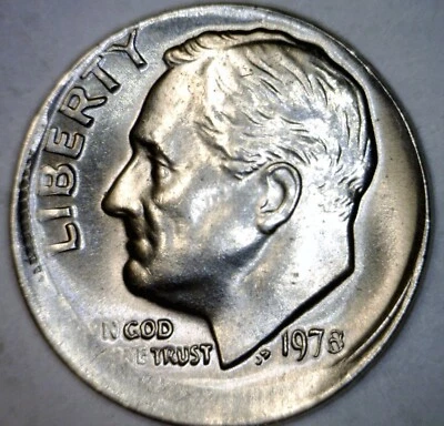 1978 ERROR OFF CENTER Roosevelt Dime Uncirculated / BU Coin NICE O/C LOT #2  NR - Image 1 of 4