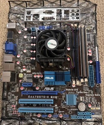 Asus M4A785TD-M EVO motherboard, Athlon II X2 250, 4GB ram - Image 1 of 4