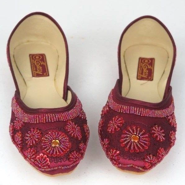 Zapatos planos de satén con lentejuelas florales para mujer con suela de goma colores surtidos 5-10  Foto 1 de 1