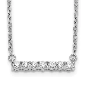 10k White Gold Diamond Bar Necklace 18" 1.78gram Gift for Mother - Picture 1 of 3