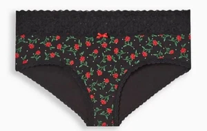 SEXY BBW FASHION XXX BEAUTIFUL torrid COTTON MID-RISE CHEEKY LACE TRIM rose - Picture 1 of 4