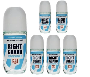 6 x 50ml Right Guard Women Invisible Roll On 48h Anti-Perspirant - Picture 1 of 4