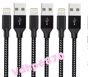 3 Cables  iPhone Charger for Apple iPhone 12 11 X 13  14 iPad USB Cable - Picture 1 of 14