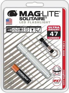 NEW Maglite LED Solitaire Silver 1 cell AAA Flashlight SJ3A106