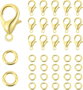 ALEXCRAFT Lobster Clasps for Jewelry Making, 150Pcs 10Mm Lobster Claw Clasps wit - Picture 1 of 12