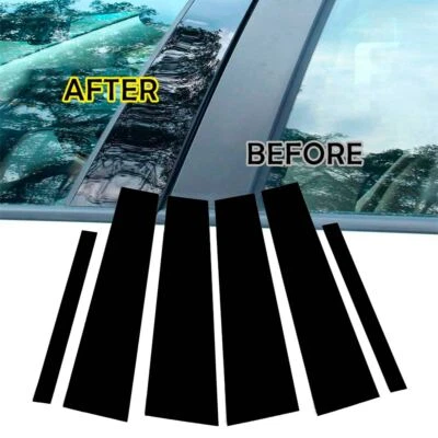 Calcomanía negra para cubierta de moldura de puerta postes de pilar de ventana para BMW Serie 3 2005-2012 Foto 1 de 4