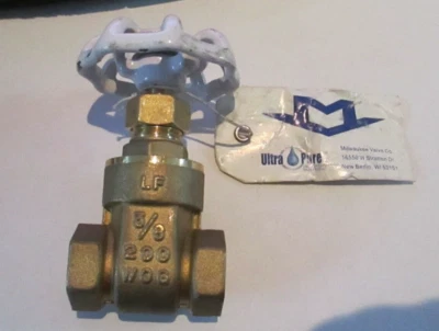 Milwaukee Valve 667 ultra pure Up667 3/8" Gate Valve 3-8 In Low Lead Brass NWT - Image 1 of 4