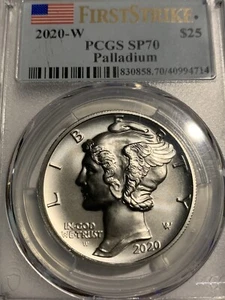 2020 W $25 Palladium Eagle First Strike SP70 PCGS Bullion “Looks PROOF Like” - Picture 1 of 7