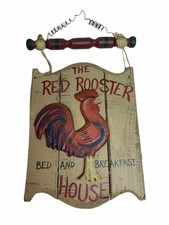 RUSTIC WOOD COUNTRY SIGN - RED ROOSTER BED & BREAKFAST House 