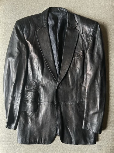Blazer Gucci in pelle nero taglia 48