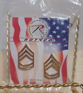 US Army Sergeant 1st Class SFC Subdued Insignia Rank Pins NOS - Picture 1 of 2