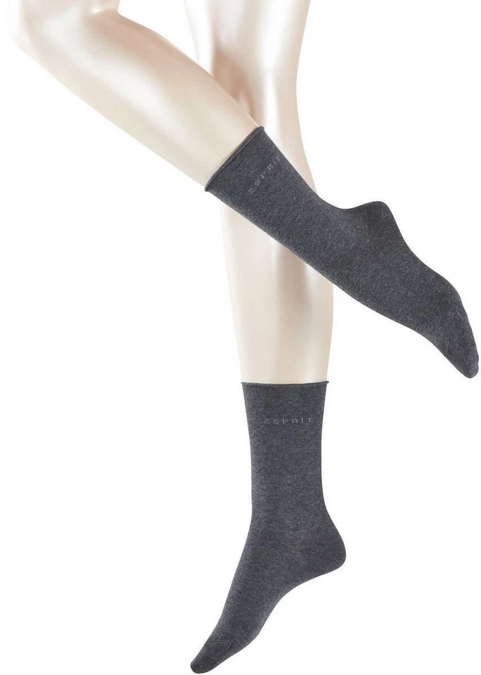 Pack de 2 calcetines Esprit Basic Pure para mujer - antracita melange Foto 1 de 1