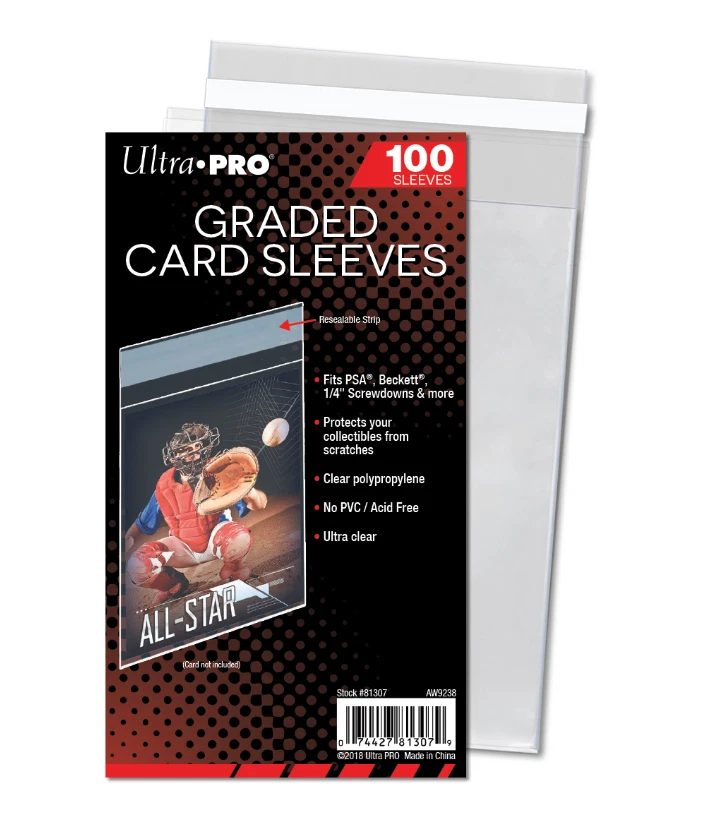 (100 Count Pack) Ultra Pro ReSealable Graded Card Bags Sleeves Fits SGC BGS - Imagem 1 de 1