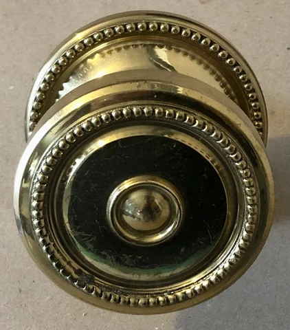LARGE VINTAGE GEORGIAN STYLE SOLID BRASS CIRCULAR FRONT DOOR HANDLE KNOB Cover
