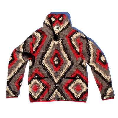 RALPH LAUREN DENIM & SUPPLY HANDKNIT CHUNKY CARDIGAN SWEATER SOUTHWEST PATTERN - Image 1 of 4