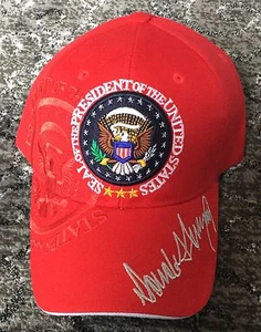 TRUMP HAT RED EAGLE SEAL MAGA PRESIDENT SIGNATURE GOP REPUBLICAN NEW - Picture 1 of 21
