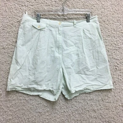 ВИНТАЖНЫЙ LRL Ralph Lauren шорты 16 женщин зеленый Seersucker Chino клетку со складками - Изображение 1 из 4