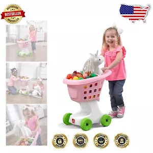 Lightweight Pink Play Shopping Cart for Toddlers - Easy to Clean & Assemble - Picture 1 of 9
