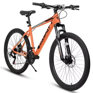 26 Inch mountain bike adult steel frame 21-speed disc brake bike, Orange - Picture 1 of 12