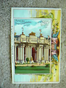 St. Louis Missouri Weltausstellung ~ Bildungspalast ~ 1904 Flagge Grenze Postkarte - Bild 1 von 3