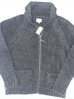 Adriano Goldschmied Sweater Cardigan Gray Medium Full Zip Pockets Men's - Image 1 of 4