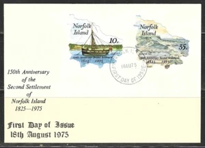 NORFOLK ISL STAMPS #185-186 -- FIRST DAY COVER -- 1975 - Picture 1 of 2
