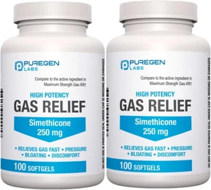 Max Strength Simethicone Gas Relief Softgels - 200 Count for Fast Relief - Picture 1 of 12