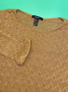 Forever 21 Damengröße Large bauchfreies Oberteil braun Rundhalsausschnitt lockerer Strickpullover - Bild 1 von 5