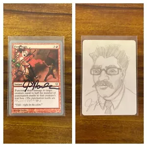 MTG✨Artist Signed PUNCTUATE Artist Proof w/SKETCH✨Unhinged MINT 2004 Pavelec Art - Picture 1 of 10