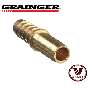 FACTORY NEW! GRAINGER 6AFK9 Brass Hose Mender Splicer 5/16" Barb - Picture 1 of 4