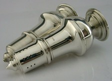 Qualità inglese Solido Argento Finissimo Salt & Pepper Pentole di 1978 3.75 pollici 60g Nuovo di zecca