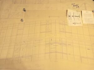 Vintage R/C Airplane Blueprint Plans "FLY BABY I-B" Complete 88" Wingspan Balsa