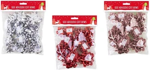 Gift Bows 60 Piece Christmas Metallic Decoration  Peel off Self Adhesive Backing - Picture 1 of 3
