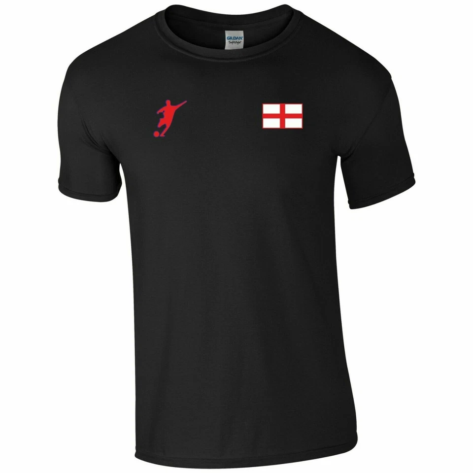 GILDAN England Football T Shirt Three Lions Flag Fans Funny Birthday Gift Kids Tee Top