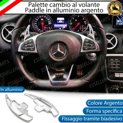 PALETTE CAMBIO AL VOLANTE PER MERCEDES Classe A W176 ALLUMINIO PADDLE LEVE - Immagine 1 di 4