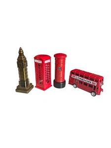 London Souvenir Sharpener Set.London Bigben Bus Telephone Postbox Sharpener - Picture 1 of 5
